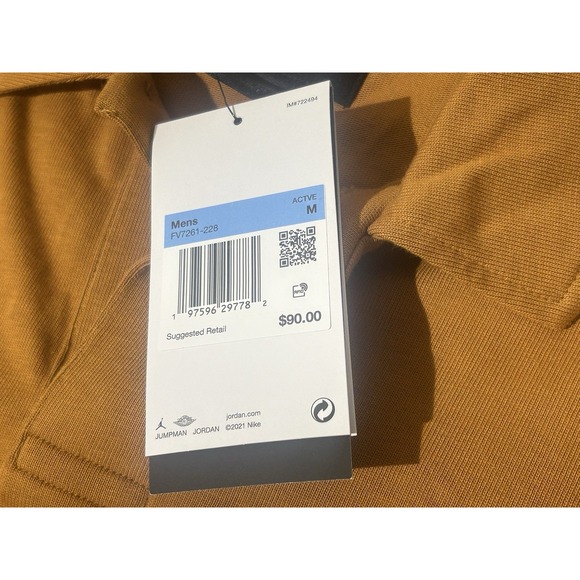 Nike Jordan Essentials Men's Long-Sleeve Rugby Top Size M FV7261-228 Loose Fit - Picture 5 of 5